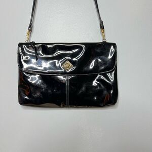 Amanda Smith, Vintage Patent Leather Crossbody Evening Bag Convertible Clutch